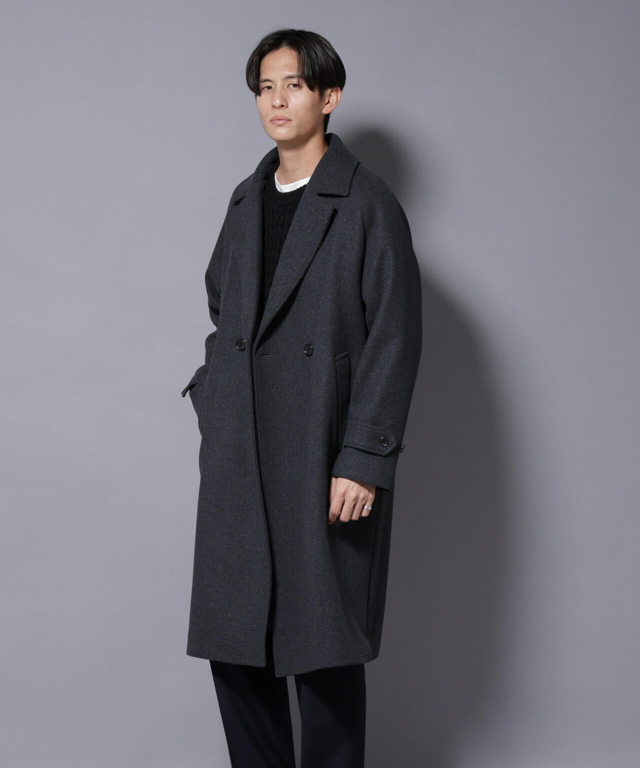 ウールカシミヤメルトンダブルコート