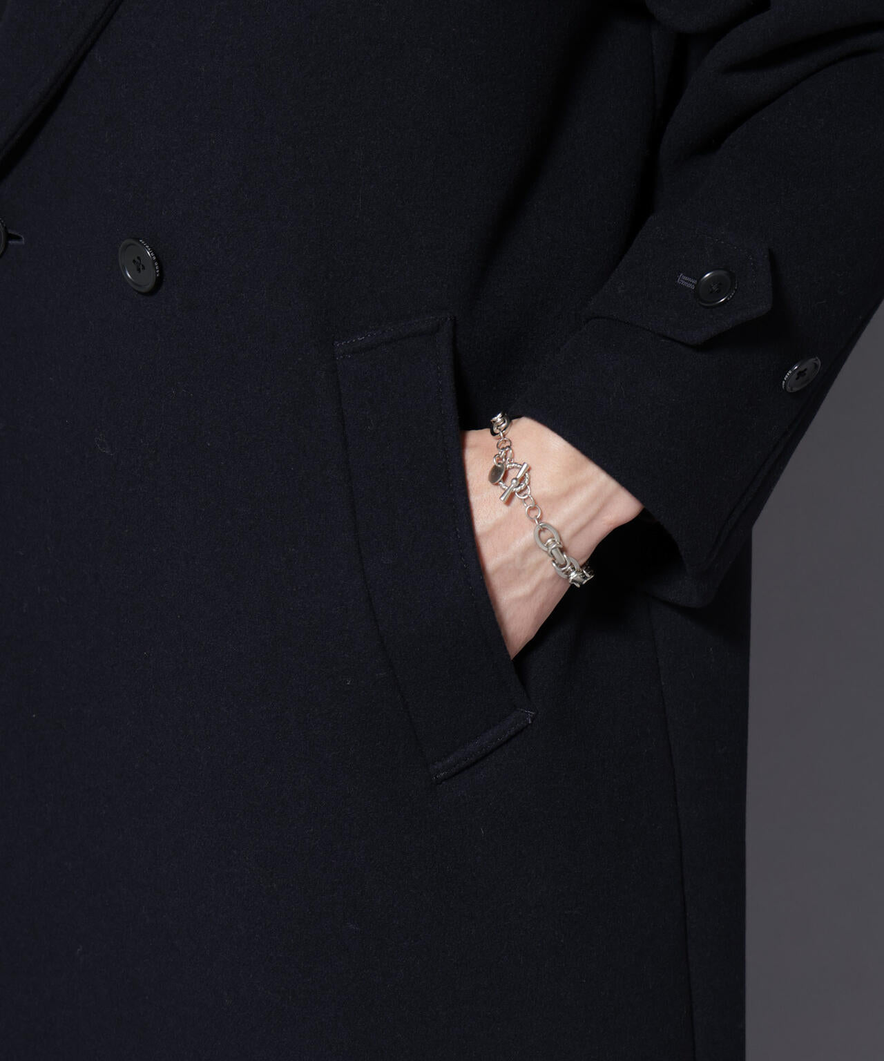 ウールカシミヤメルトンダブルコート