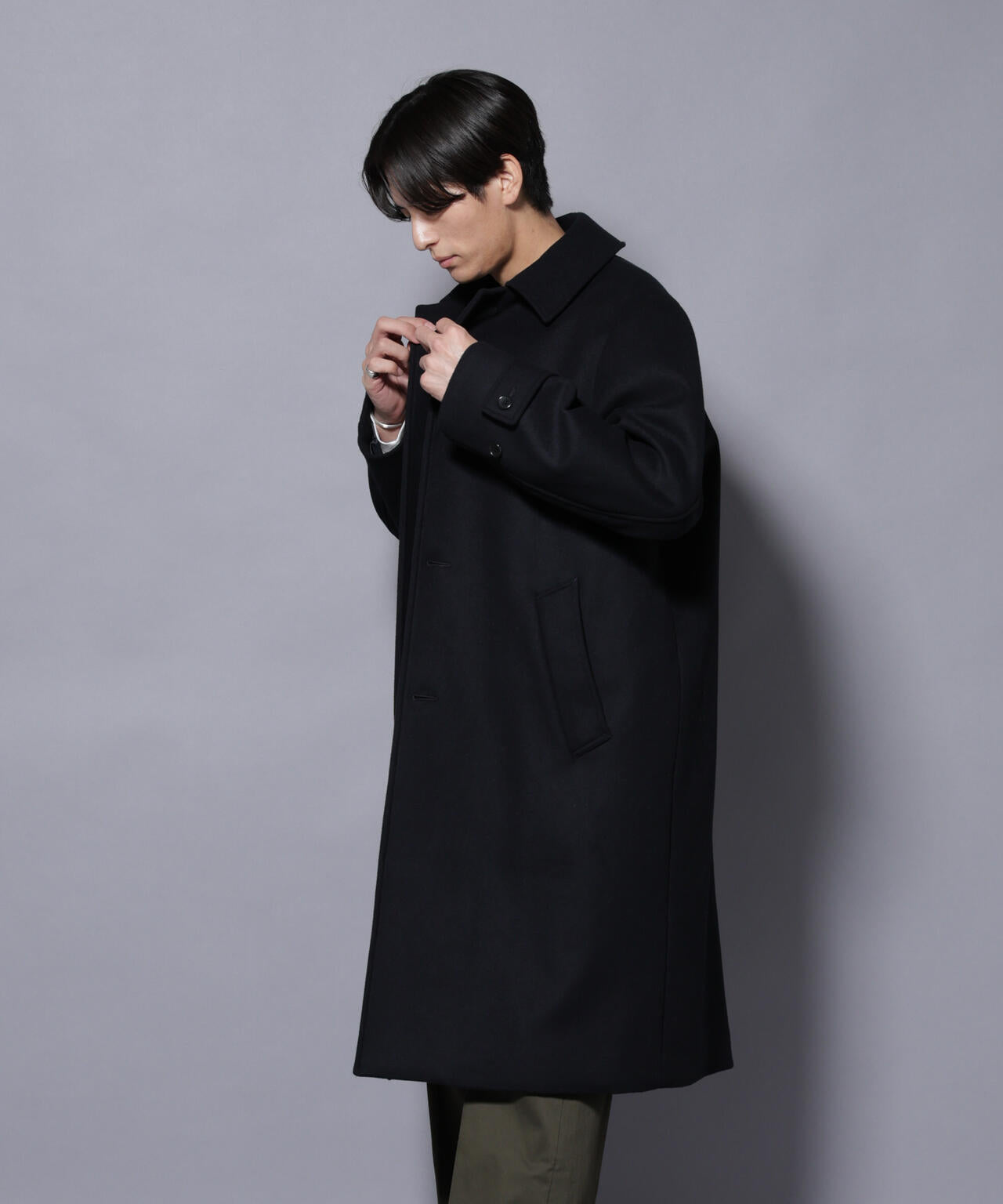 ウールカシミヤメルトンシングルコート