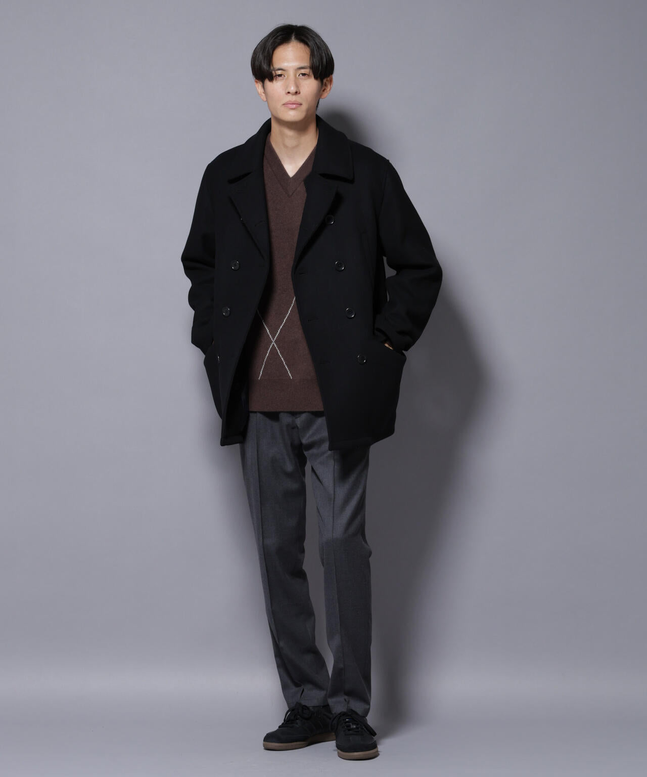 ウールカシミヤメルトンPコート