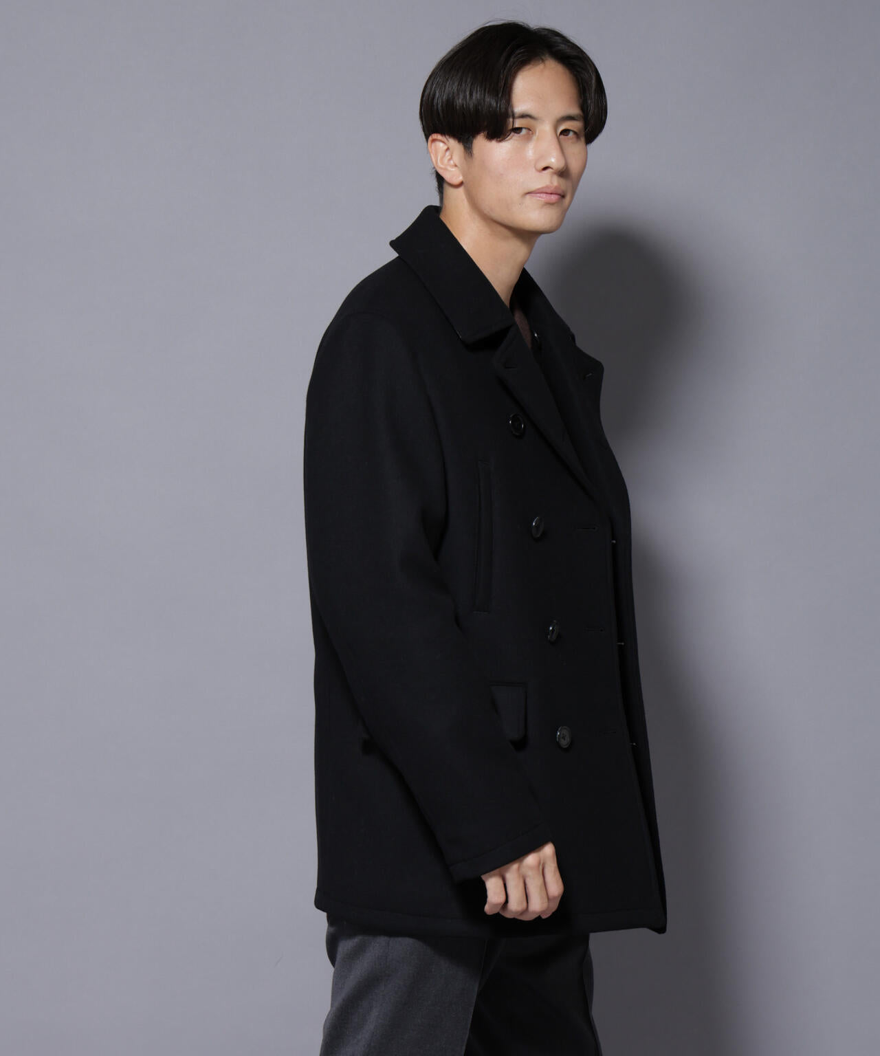 ウールカシミヤメルトンPコート
