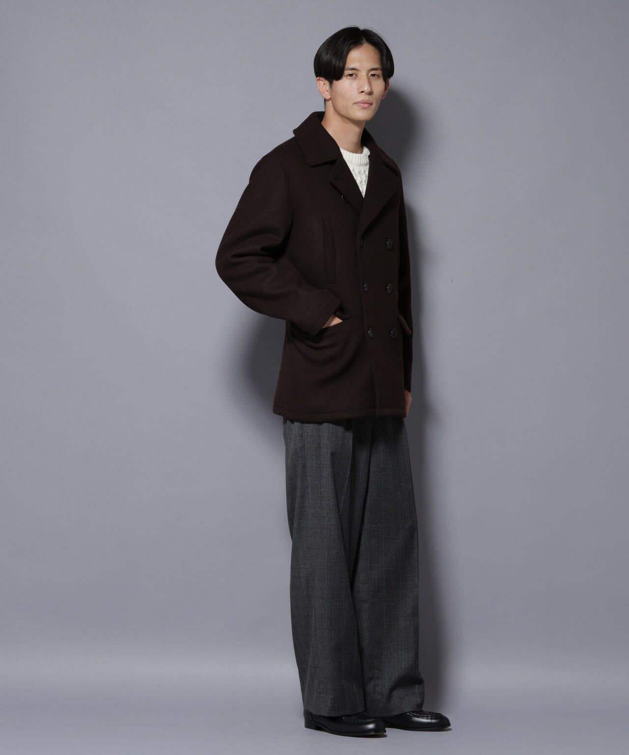 ウールカシミヤメルトンPコート