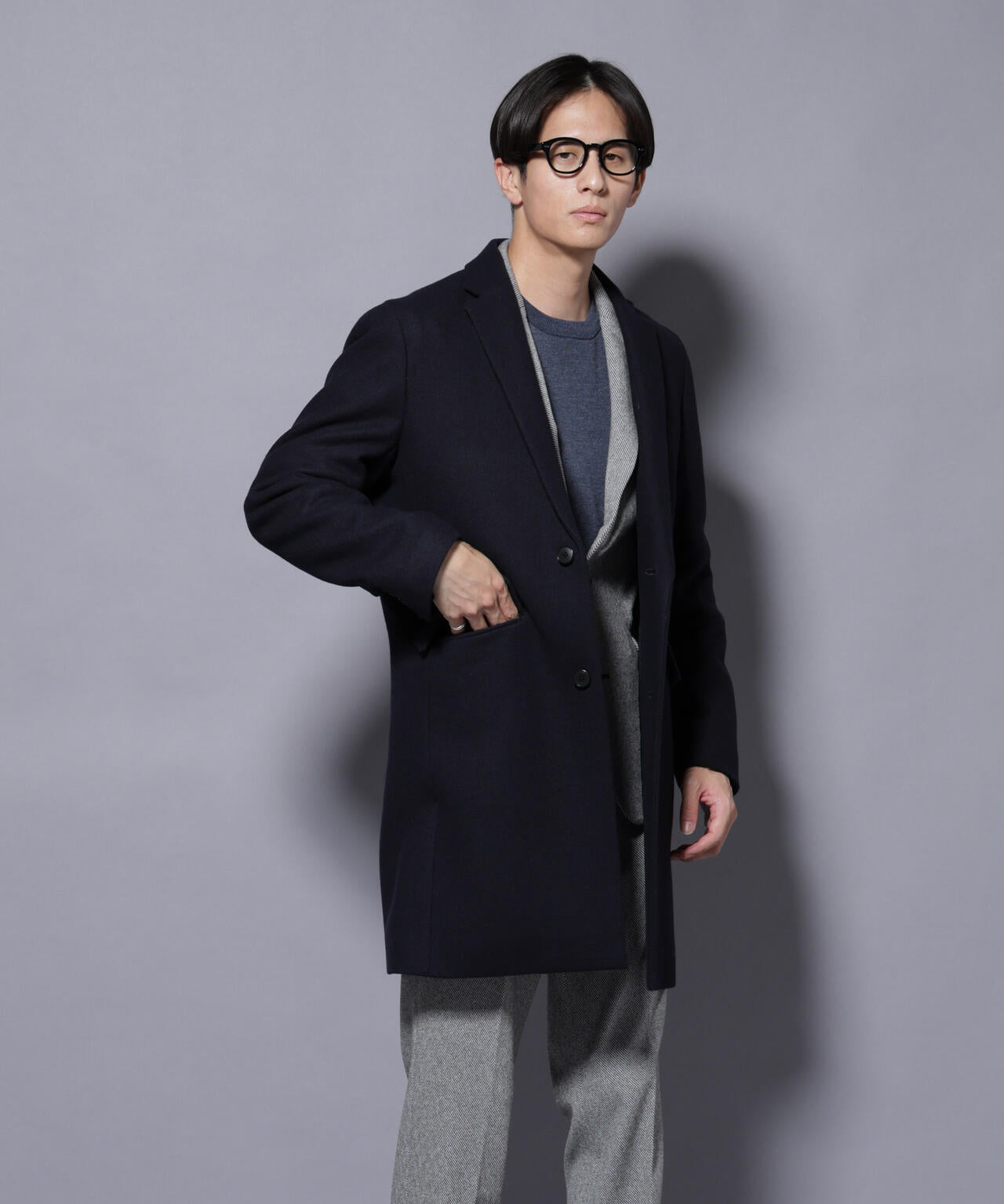 ウール/Nメルトンチェスターコート