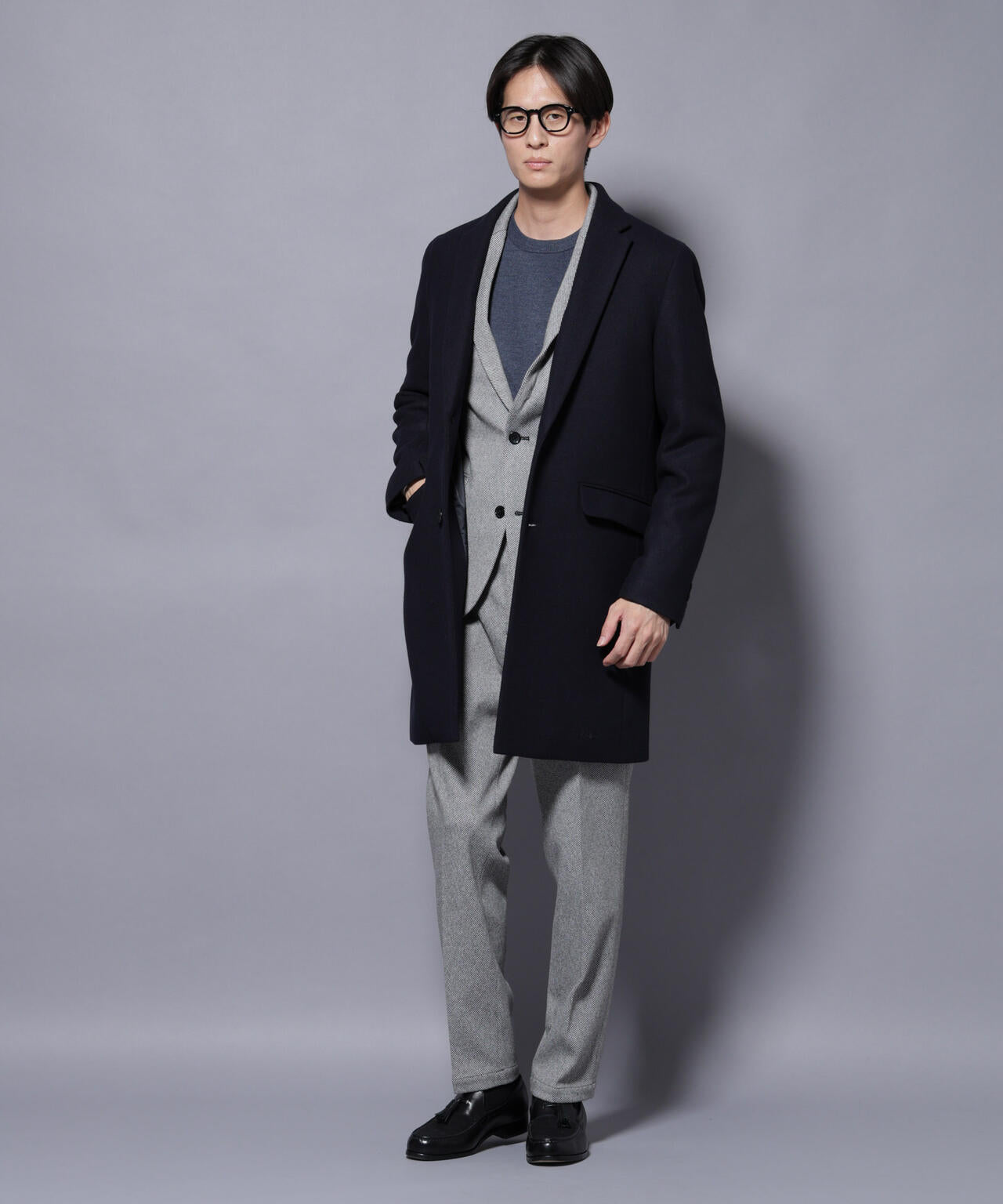 ウール/Nメルトンチェスターコート