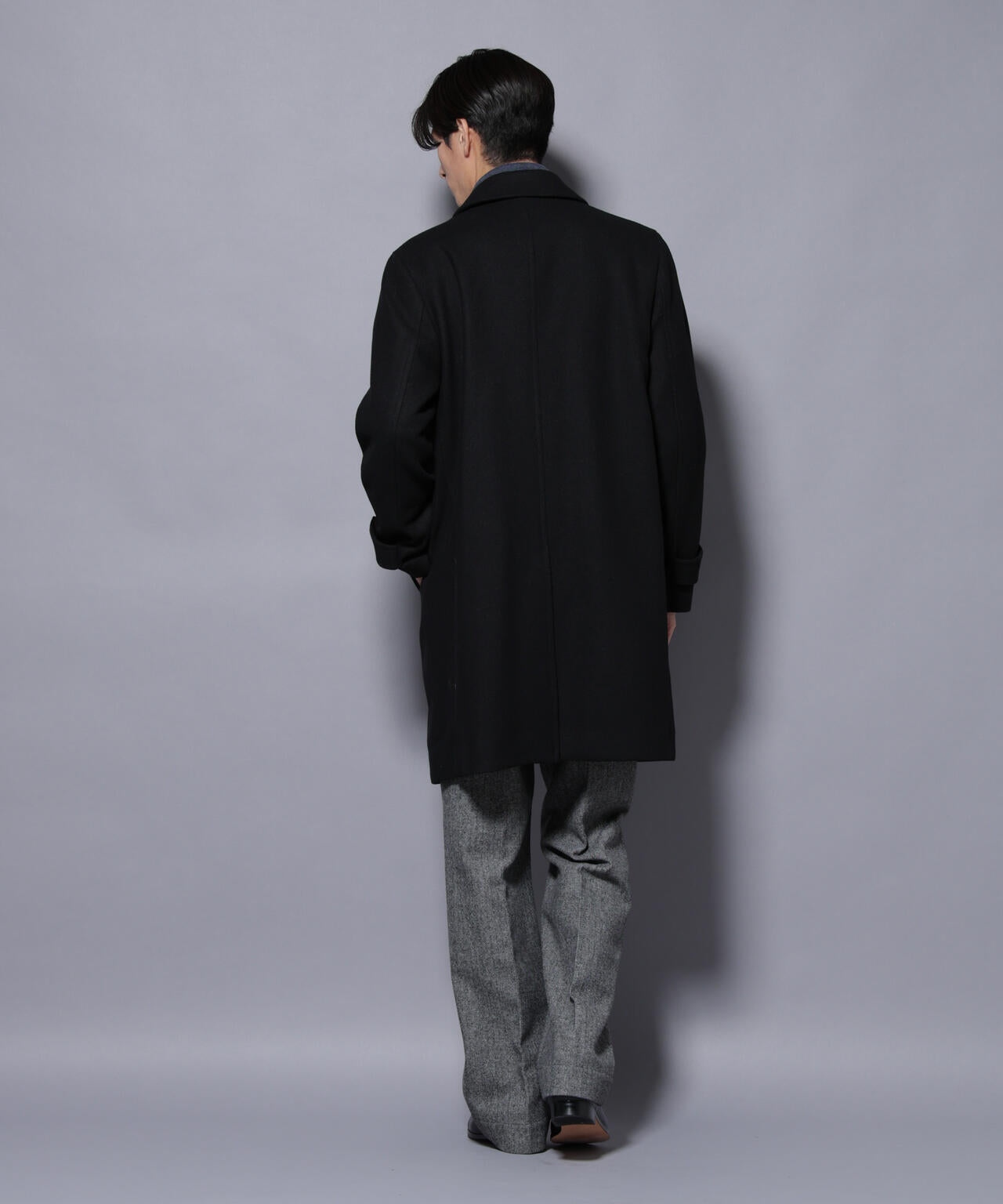 ウール/Nメルトンステンカラーコート