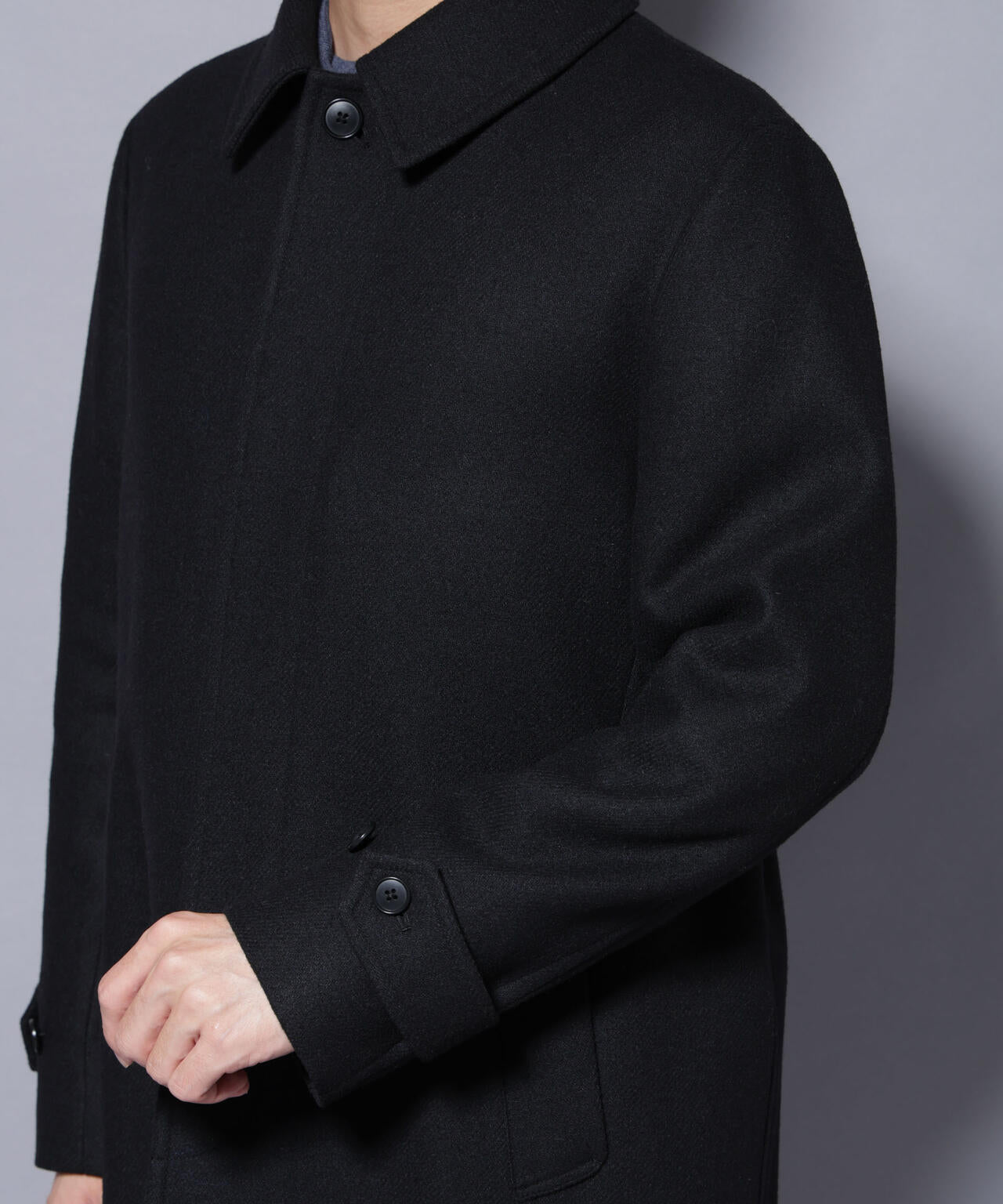 ウール/Nメルトンステンカラーコート