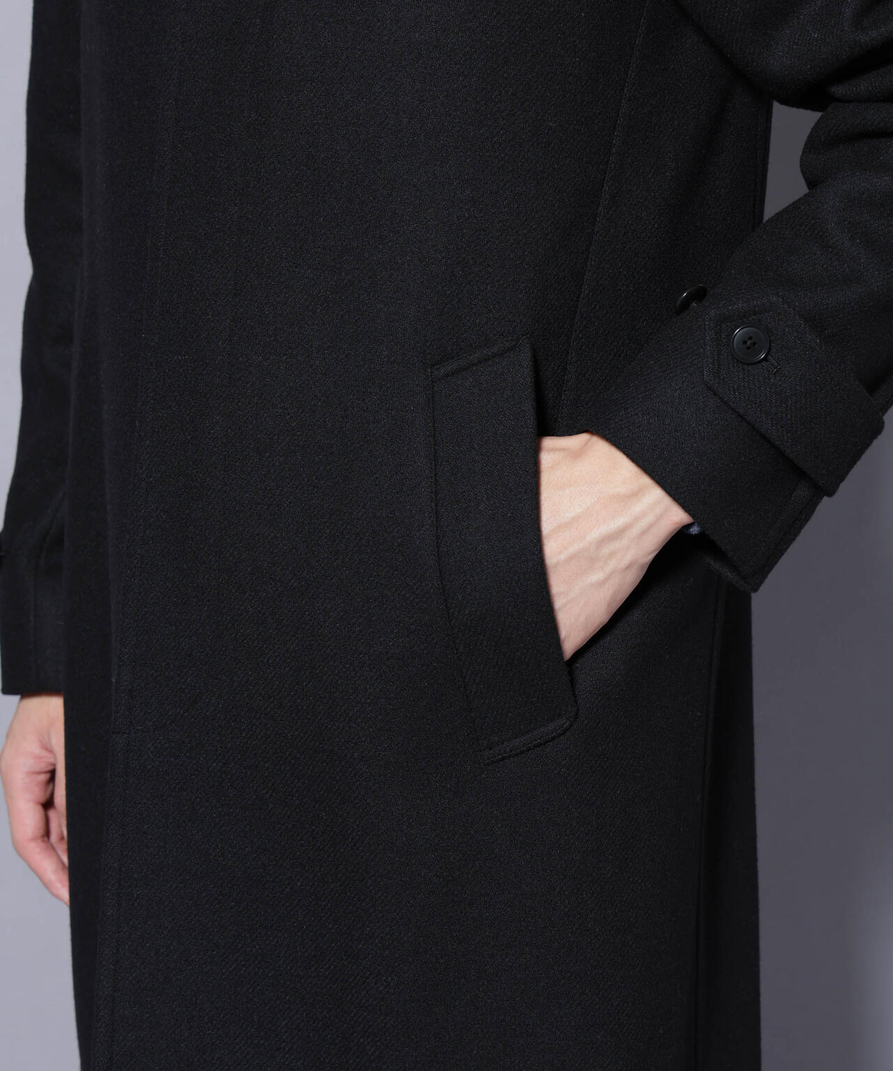 ウール/Nメルトンステンカラーコート