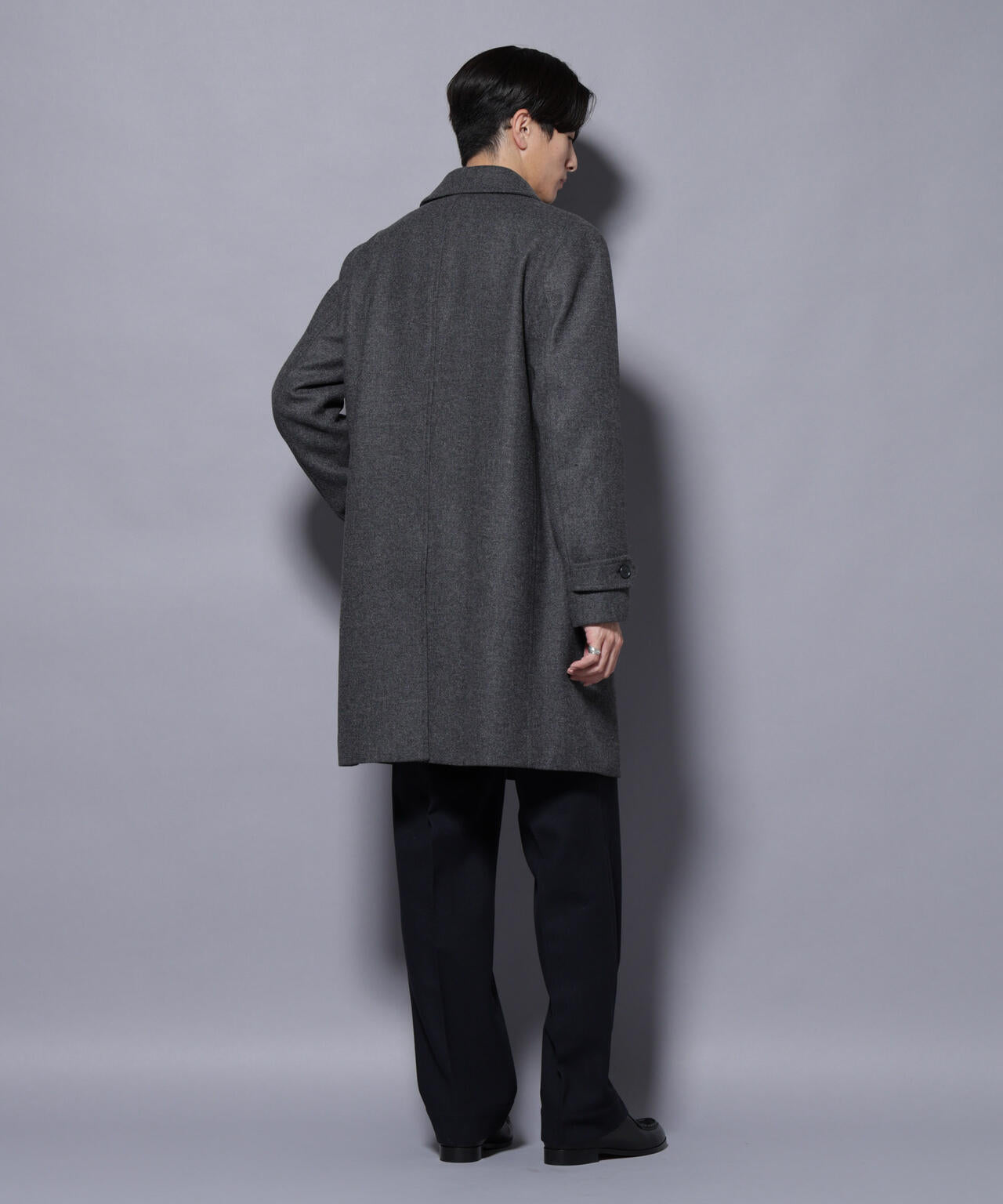 ウール/Nメルトンステンカラーコート