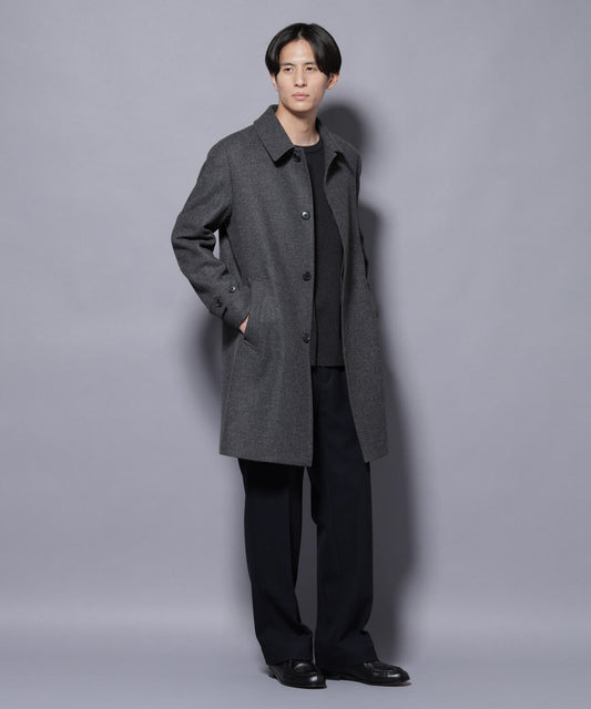ウール/Nメルトンステンカラーコート