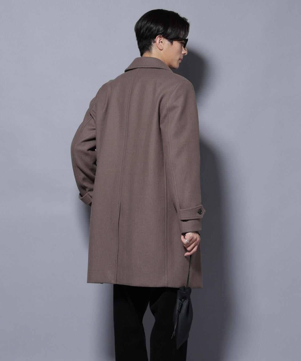 ウール/Nメルトンステンカラーコート