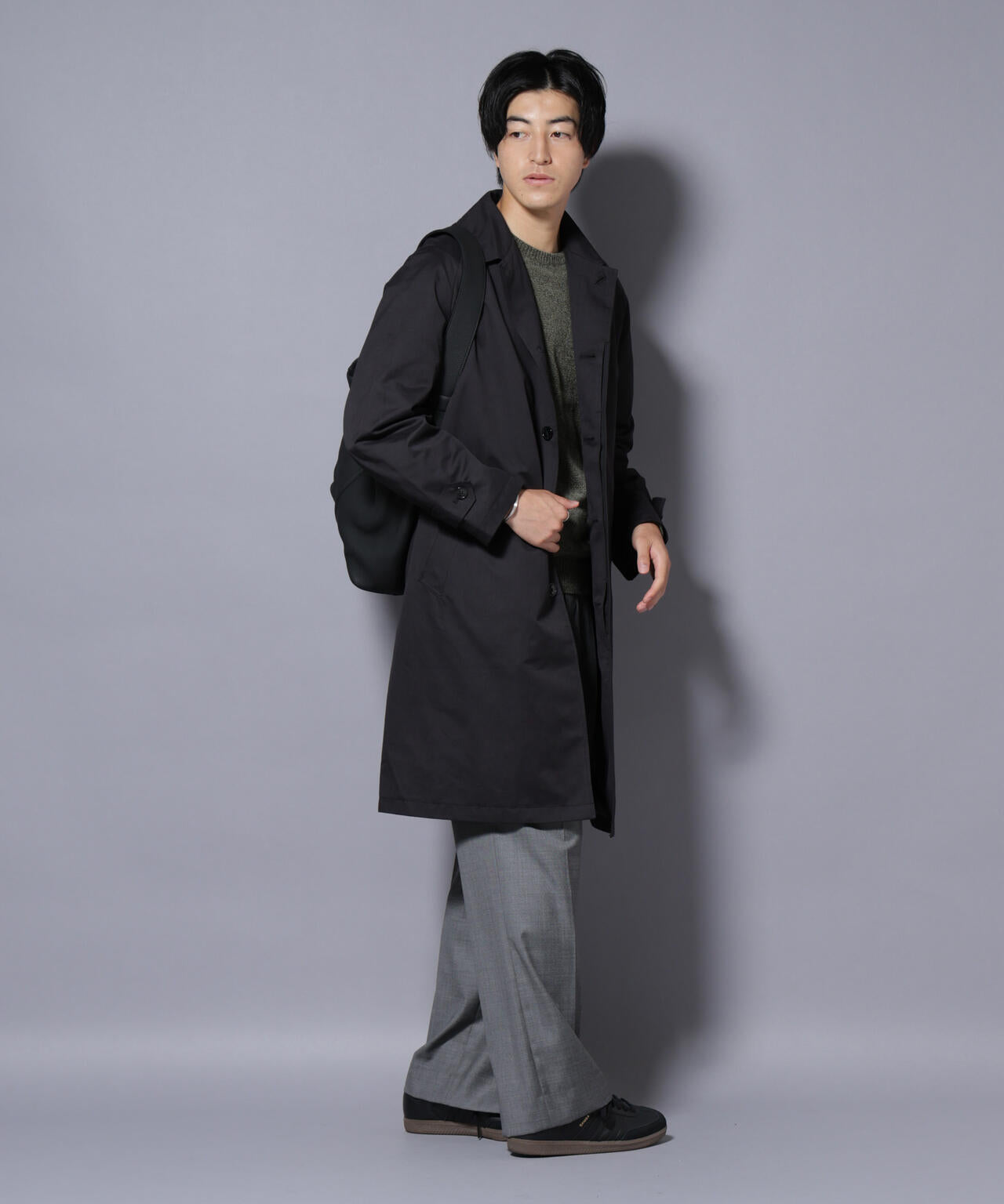 微起毛バルカラーコート