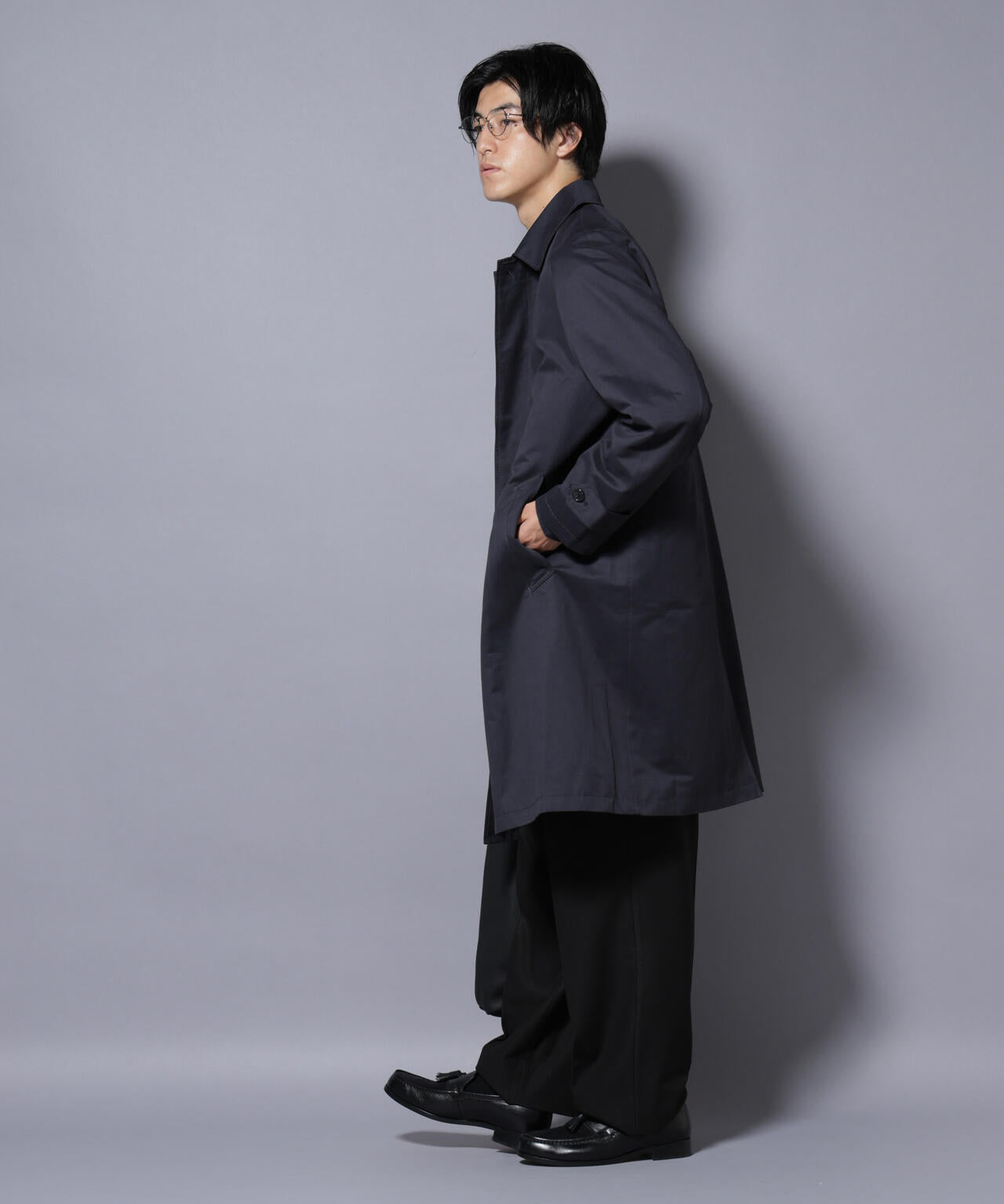 微起毛バルカラーコート