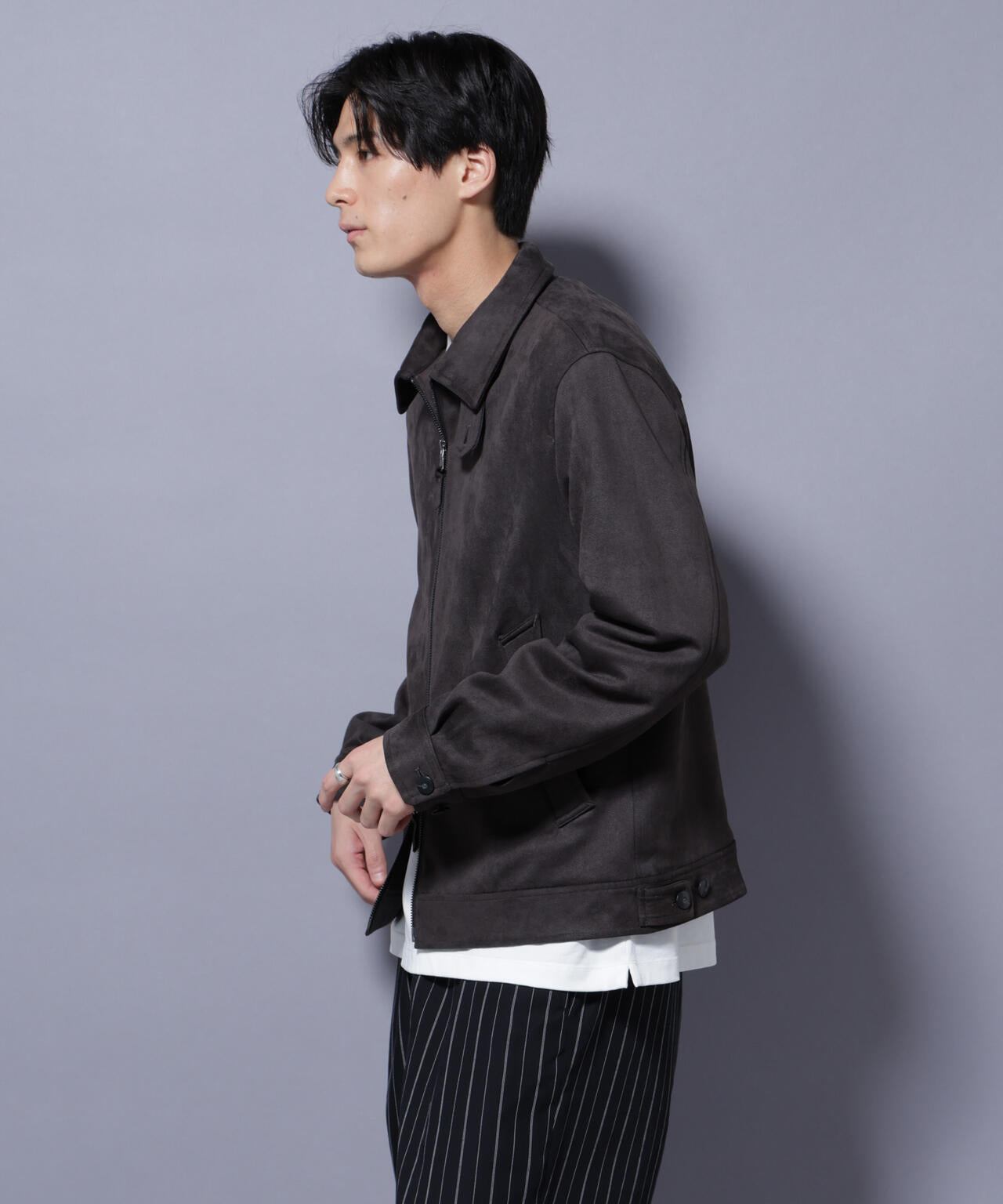 フェイクスエードブルゾン