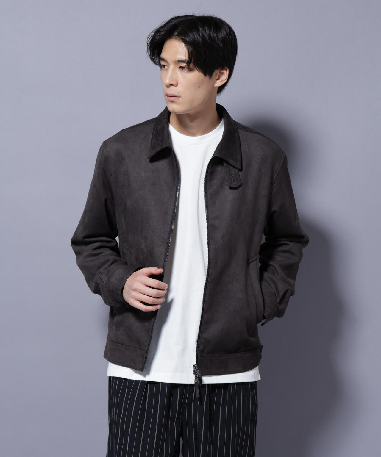 フェイクスエードブルゾン