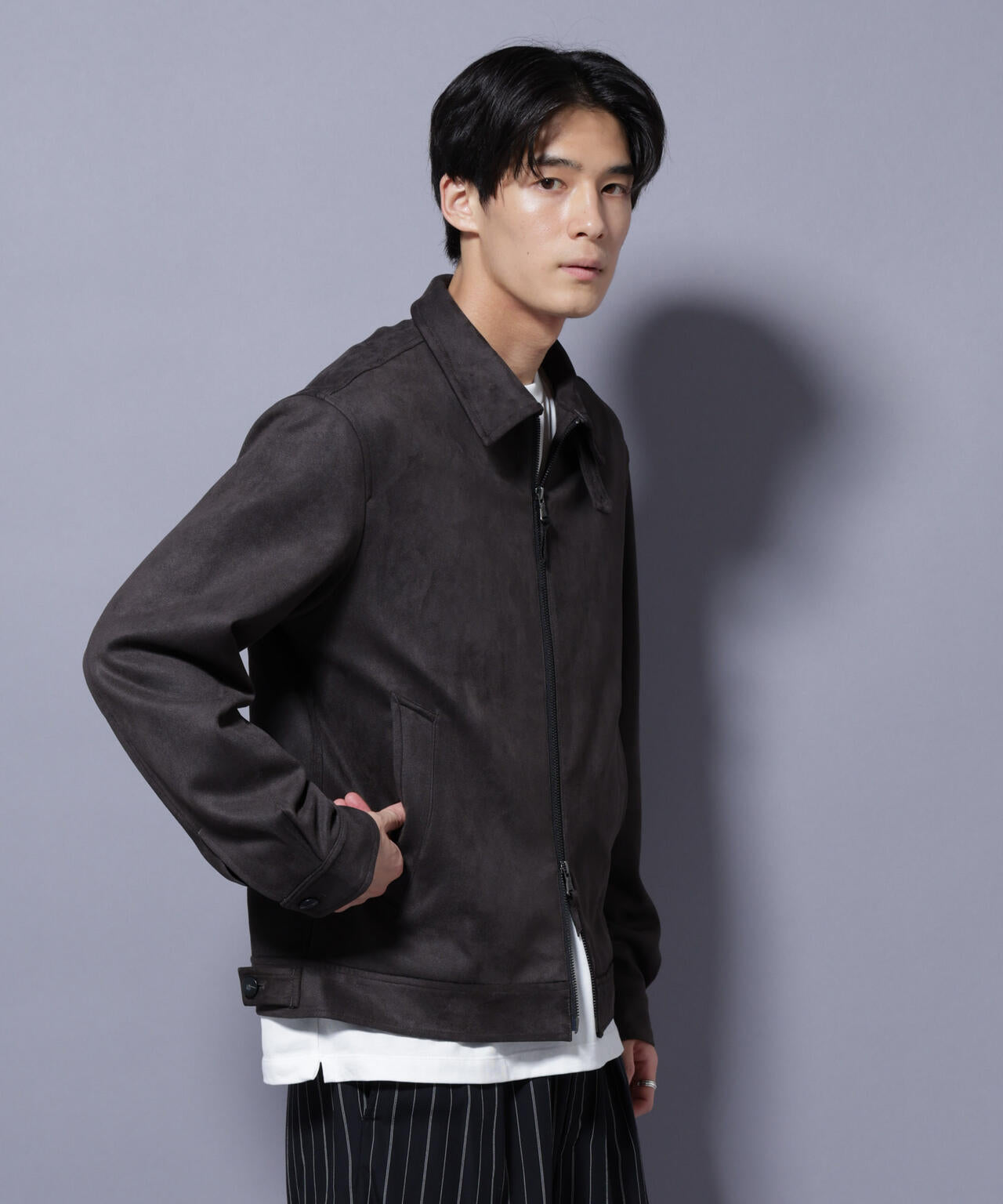 フェイクスエードブルゾン