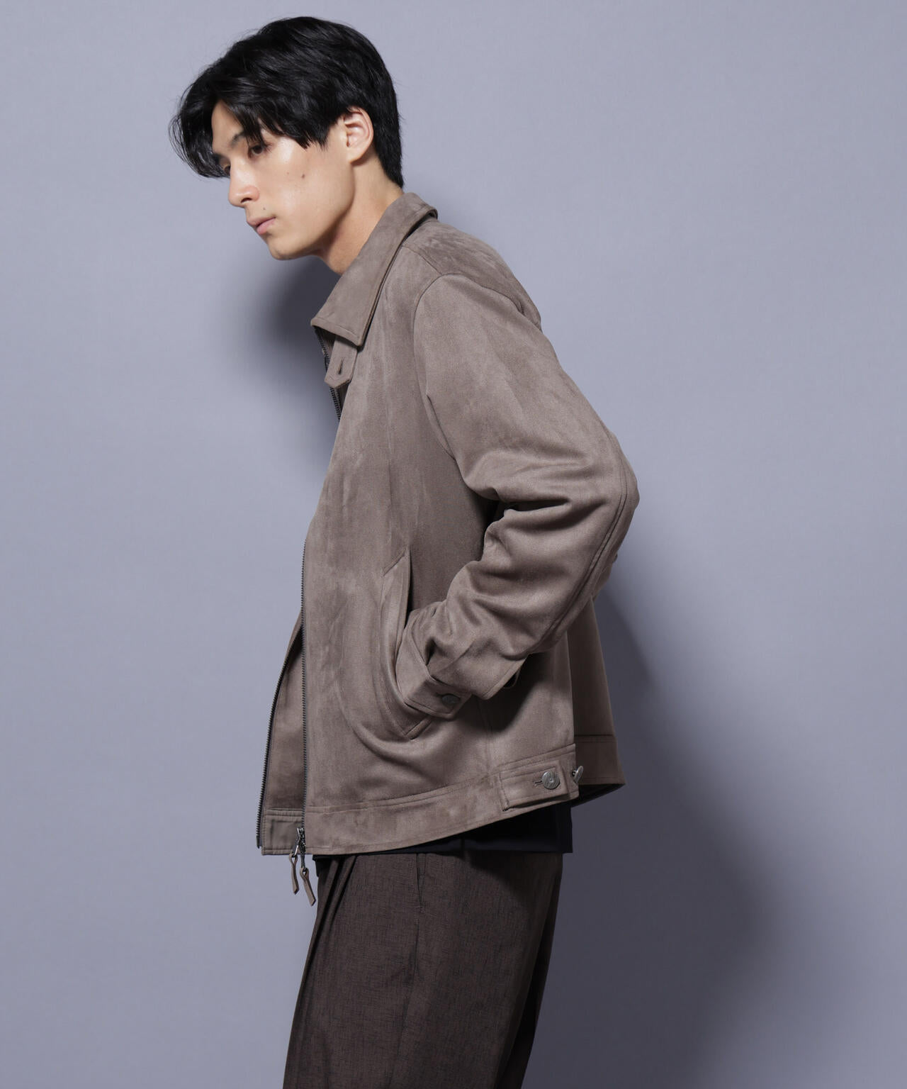 フェイクスエードブルゾン