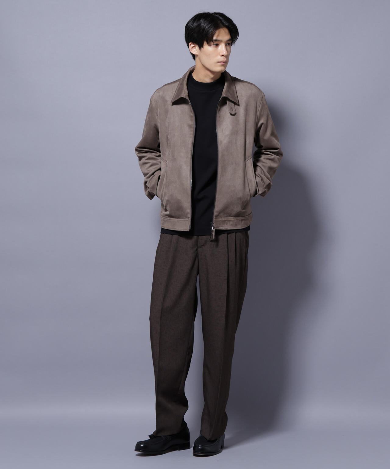 フェイクスエードブルゾン