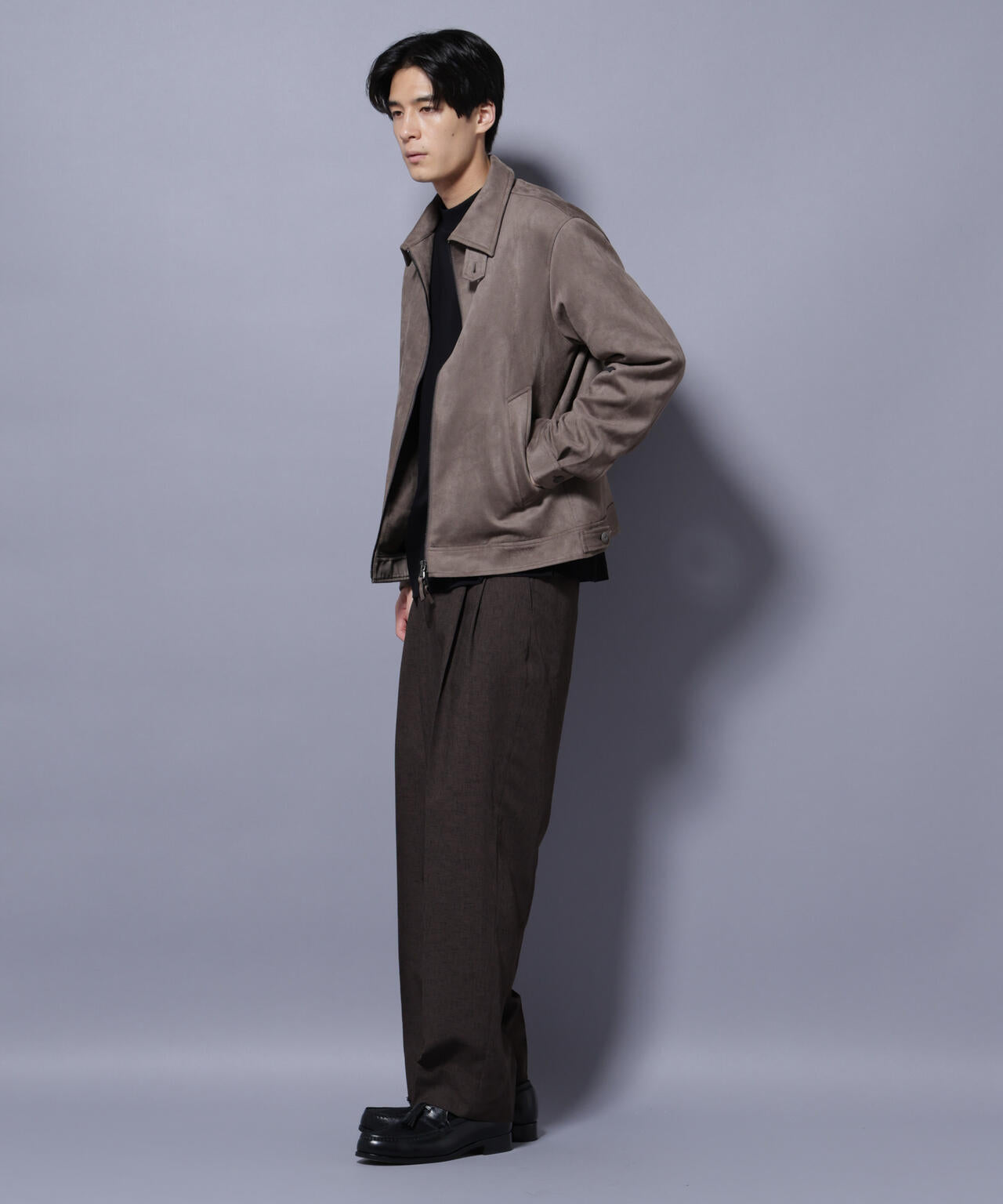 フェイクスエードブルゾン