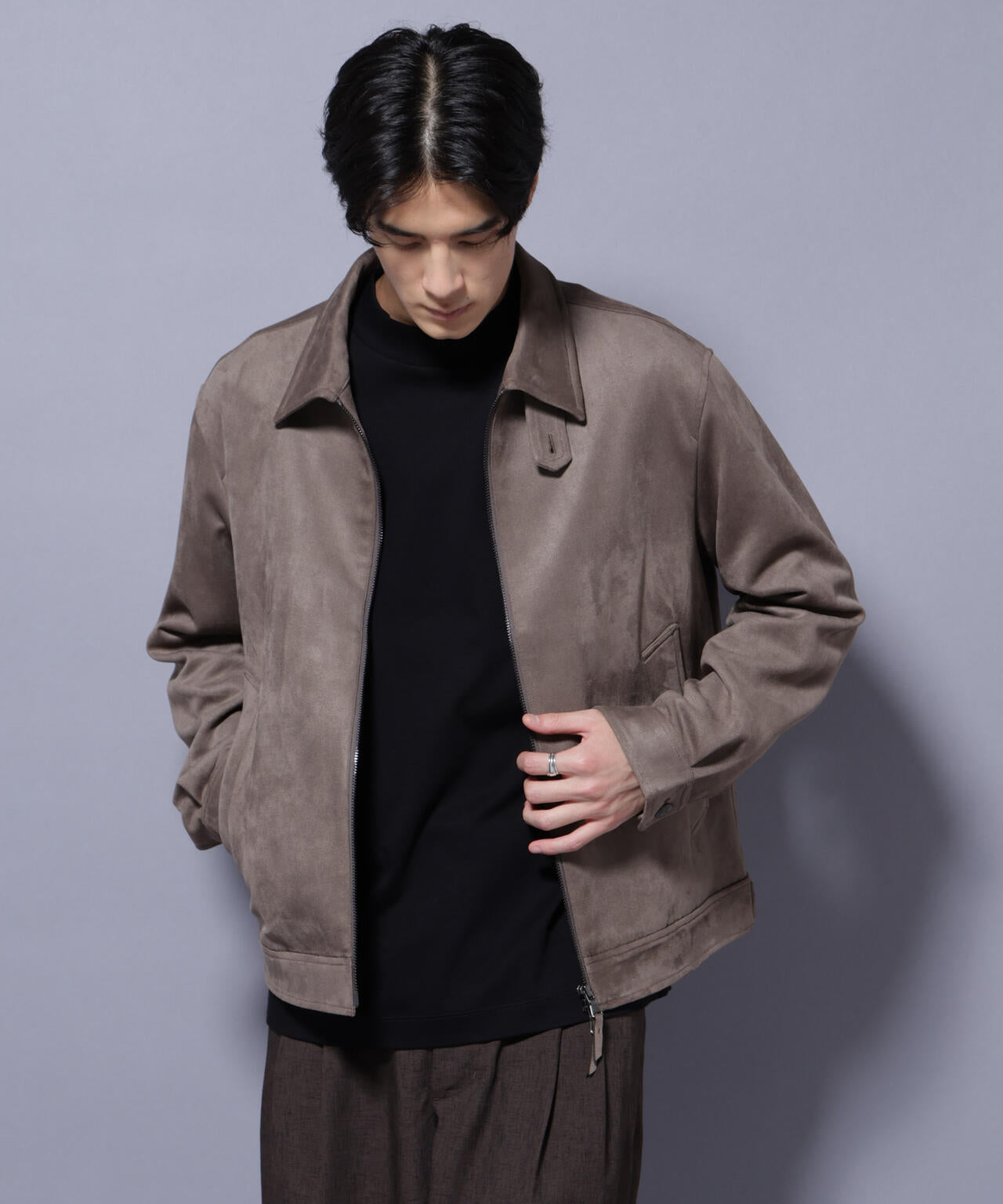 フェイクスエードブルゾン