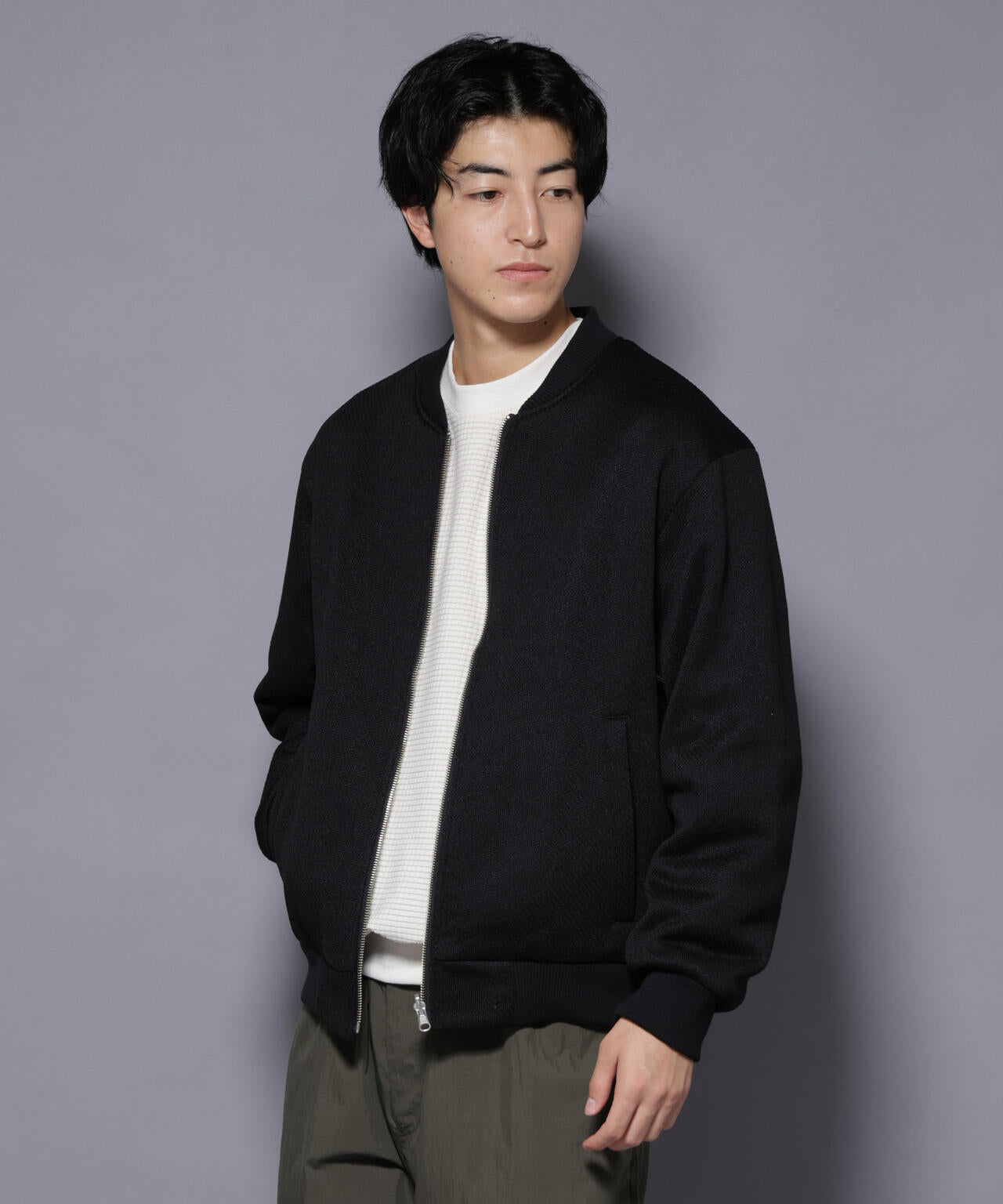 ニットフリースZIPブルゾン(セットアップ可)