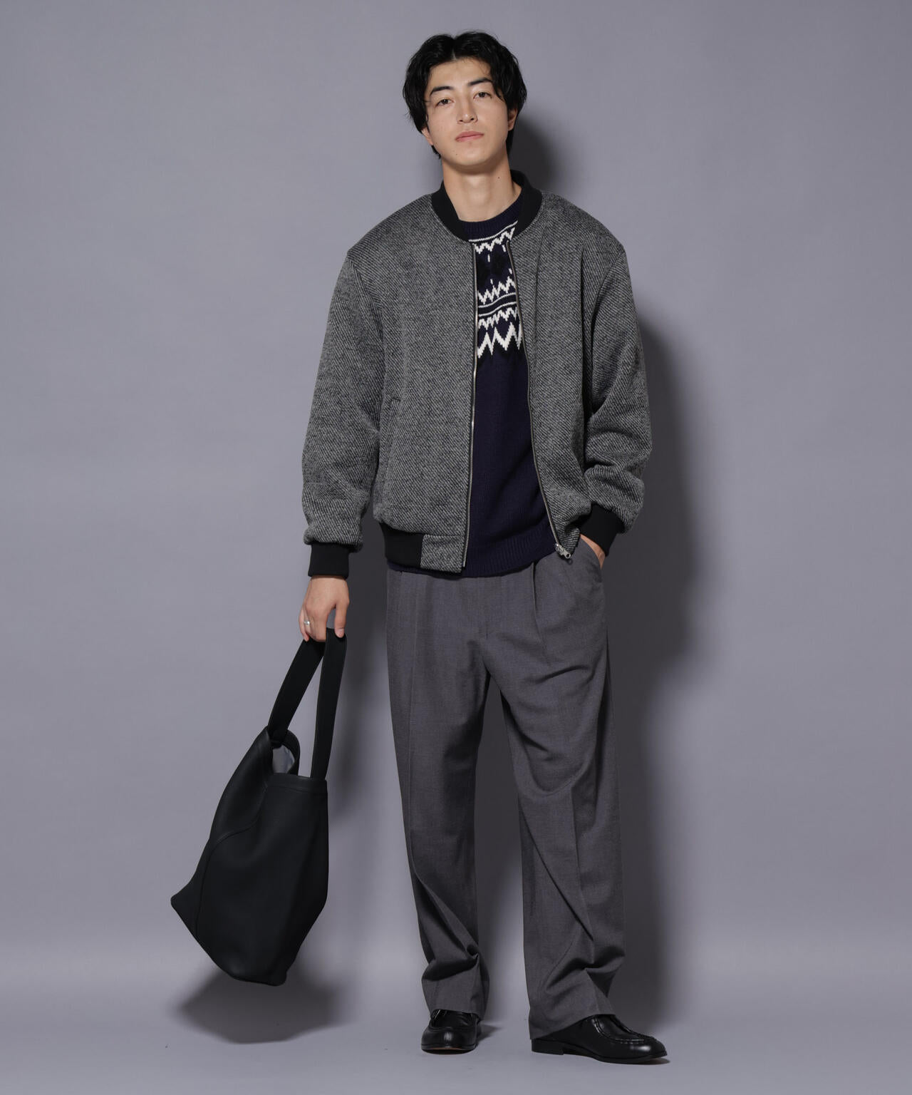 ニットフリースZIPブルゾン(セットアップ可)