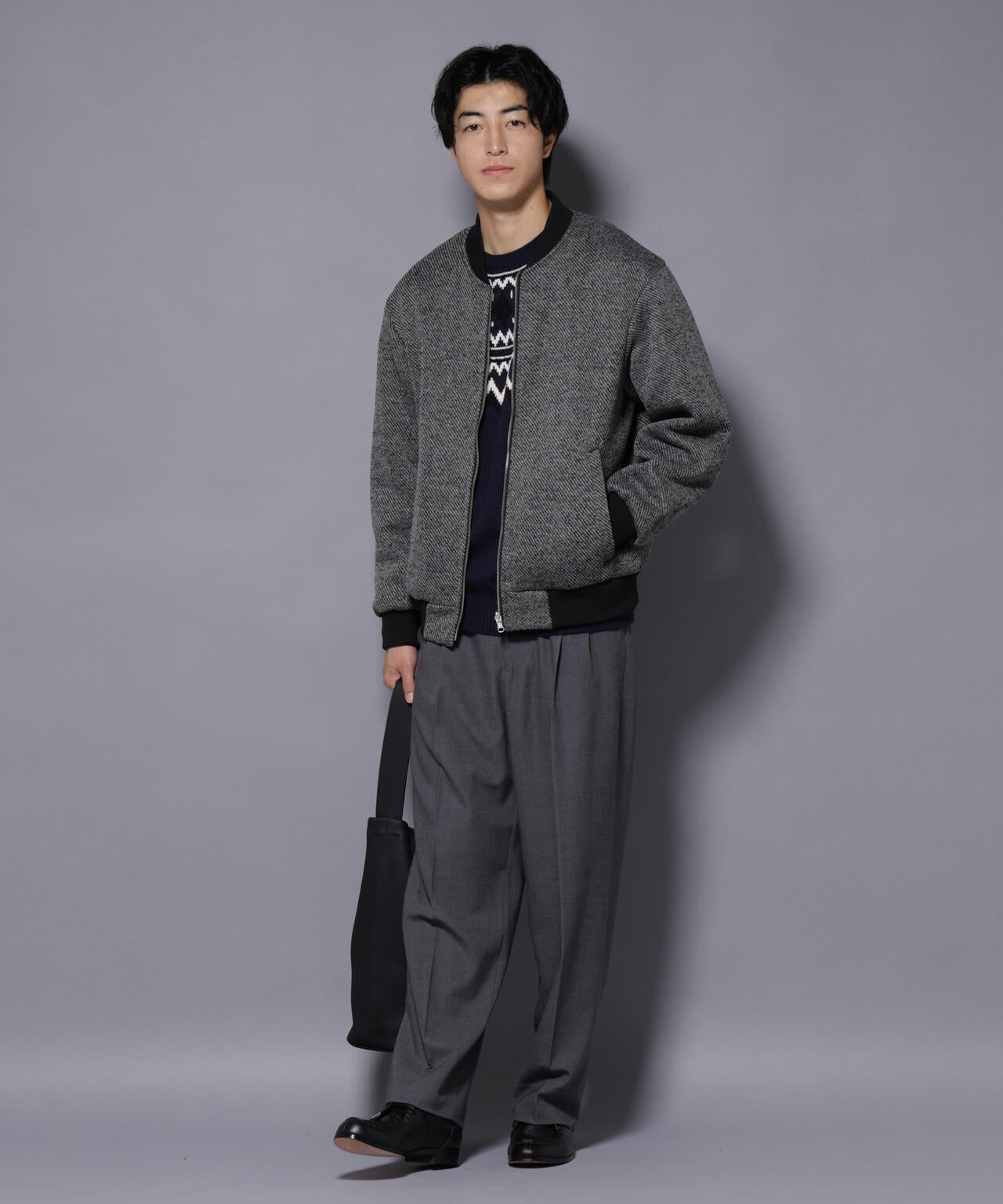 ニットフリースZIPブルゾン(セットアップ可)