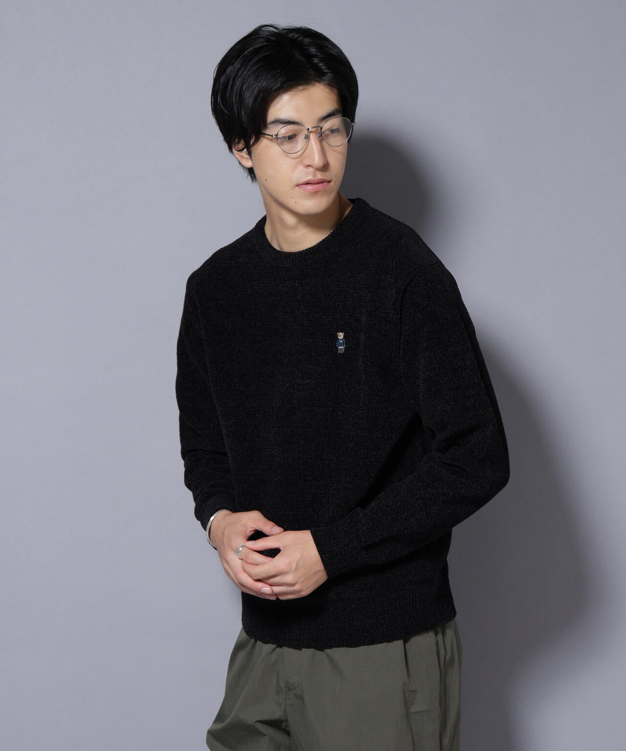 ナノベアモールニットクルーネック 1