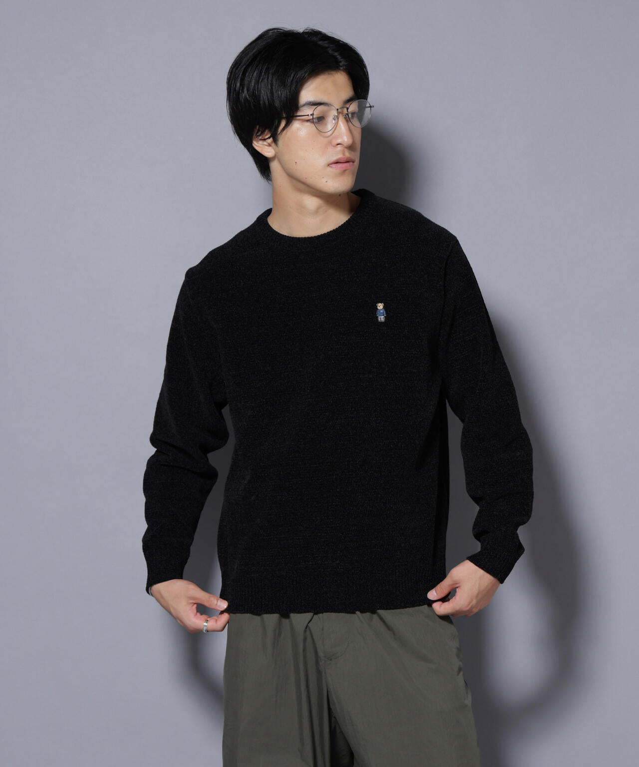 ナノベアモールニットクルーネック 1