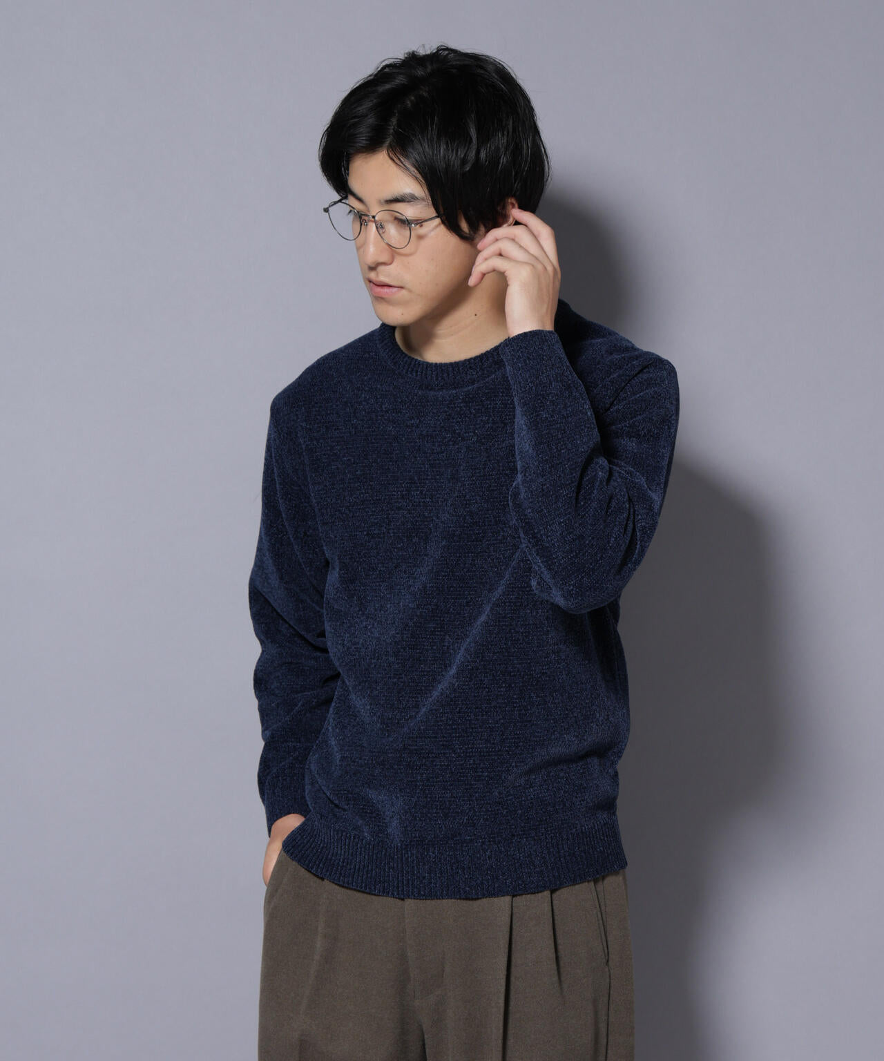 ナノベアモールニットクルーネック 1