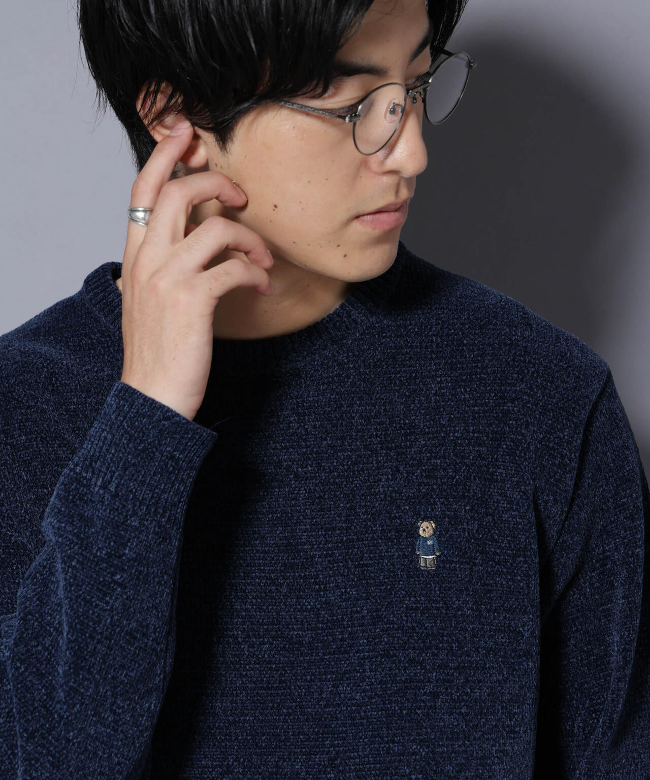 ナノベアモールニットクルーネック 1